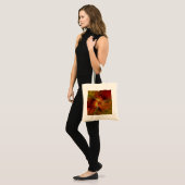 Tote Bag Abstrait Rouge Orange Brown Vert Fractal Art Flowe (Devant (modèle))