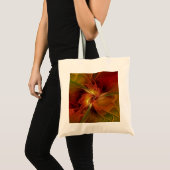 Tote Bag Abstrait Rouge Orange Brown Vert Fractal Art Flowe (Devant (produit))