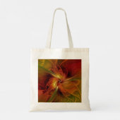 Tote Bag Abstrait Rouge Orange Brown Vert Fractal Art Flowe (Dos)