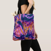 Tote Bag Abstrait sans couture brosse trait moderne multico (De près)
