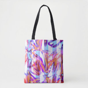 Tote Bag Abstrait sans couture brosse trait moderne multico