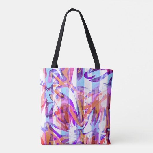 Tote Bag Abstrait sans couture brosse trait moderne multico (Dos)