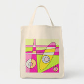Tote Bag Abstrait surf Bright Pink Green Bubblegum (Devant)