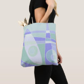 Tote Bag Abstrait Surf Pastel Purple Green (De près)