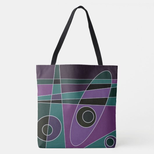 Tote Bag Abstrait Surf Turquoise Purple (Devant)