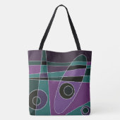 Tote Bag Abstrait Surf Turquoise Purple (Dos)