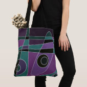 Tote Bag Abstrait Surf Turquoise Purple (De près)
