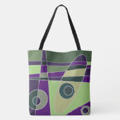 Tote Bag Abstrait surf vert pourpre (Dos)
