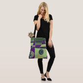 Tote Bag Abstrait surf vert pourpre (Sur le modèle)