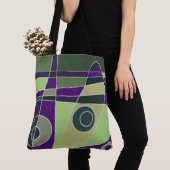 Tote Bag Abstrait surf vert pourpre (De près)