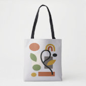 Tote Bag Abstrait Tons Terre Géométrique   (Devant)