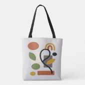 Tote Bag Abstrait Tons Terre Géométrique   (Dos)
