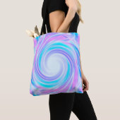 Tote Bag Abstrait tourbillon pastel violet couleurs imprime (De près)