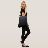 Tote Bag Abstrait triangulaire noir, Grunge surfa (Sur le modèle)