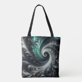 Tote Bag Abstrait vert, argent et noir (Dos)