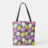 Tote Bag Abstrait Violet rose jaune citron Motif (Dos)