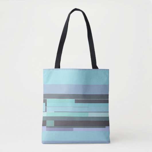 Tote Bag Abstrait violet, vert et turquoise (Devant)