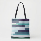 Tote Bag Abstrait violet, vert et turquoise (Devant)