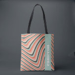 Tote Bag Abstrait Wavy Stripes Aqua et Peach Personnalisé<br><div class="desc">Sac fourre-tout personnalisé Abstrait Wavy Stripes Aqua et Peach</div>