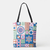 Tote Bag Abstraite carte florale. Motif folklorique incompa (Dos)