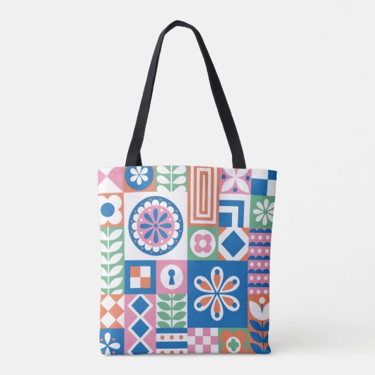 Tote Bag Abstraite carte florale. Motif folklorique incompa (Dos)