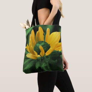 Tote Bag Abstraite de Fleur Susan Black Eyed vert