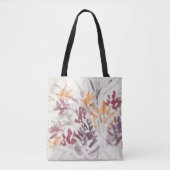 Tote Bag Abstraite peinture à la fleur violet orange (Devant)