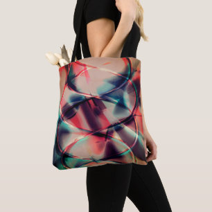 Tote Bag Abstraits cerceaux sur jaune rouge et bleu arrière