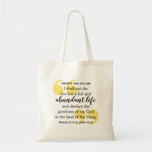 Tote Bag ABUNDANT LIFE Positive Christian Affirmation