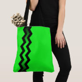 Tote Bag Accent vert et noir sur vert clair (De près)