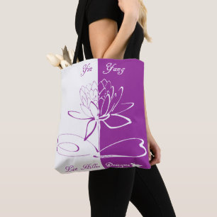 Tote Bag Accents de logo Lee Hiller Blanc Violet