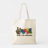Tote Bag Accept, Love, Understand Autism Awareness (Dos)