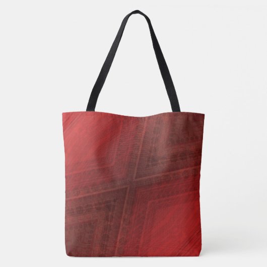 Tote Bag Acceptation | Motif de Boho Eclectique Rouge (Dos)