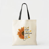 Tote Bag Accepter, Comprendre, Aimer Citations Motivationne (Devant)