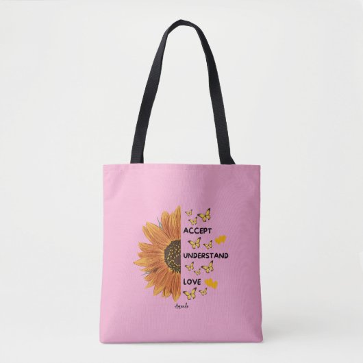 Tote Bag Accepter Comprendre Les Citations D'Amour Nom Pers (Devant)
