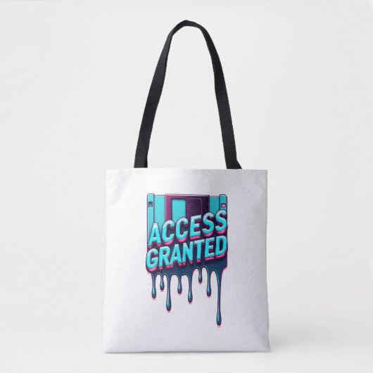 Tote Bag Access Granted | Retro Hacker Floppy Disk Graphic (Devant)