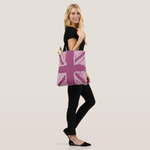 Tote Bag Accessoire pour femmes Union Jack Rose violet