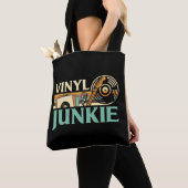 Tote Bag Accro au vinyle LP Disques Platine de DJ Musique à (De près)