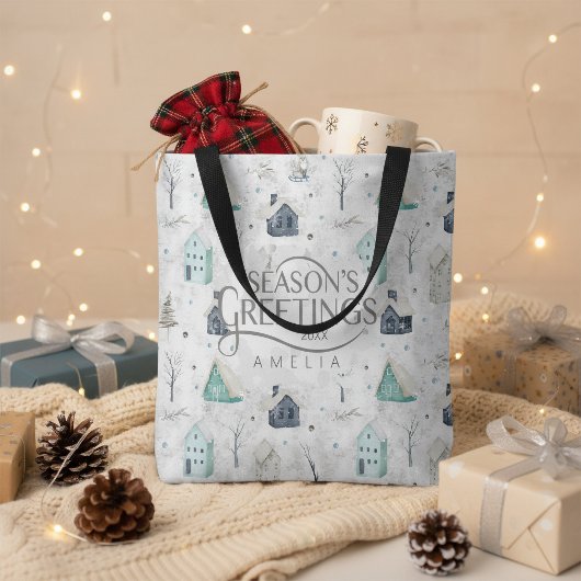 Tote Bag Accueil confortable Noël Turquoise ID985