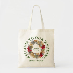 Tote Bag Accueil de Noël Bienvenue à notre Mariage