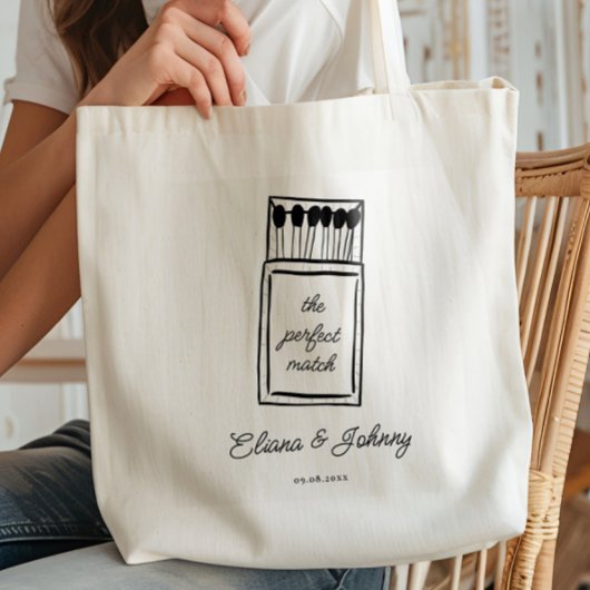 Tote Bag Accueil du Mariage de Matchbook Parfait