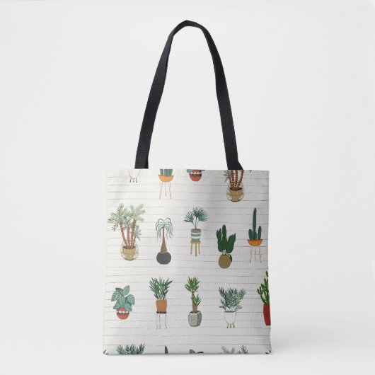 Tote Bag Accueil Plantes : Intérieur sans couture à main (Devant)