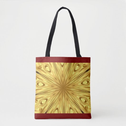 Tote Bag Achempong: Gilded Zenith Opulen Swirl Crimson Gold (Devant)