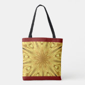 Tote Bag Achempong: Gilded Zenith Opulen Swirl Crimson Gold (Dos)
