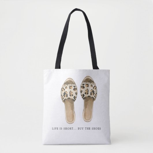 Tote Bag Acheter les chaussures | Illustration de mode aqua (Devant)