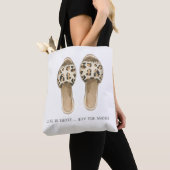 Tote Bag Acheter les chaussures | Illustration de mode aqua (De près)