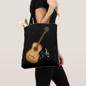 Tote Bag Acoustic Guitar Player Musical Notes Musicien d'ar (De près)