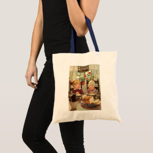 Tote Bag Action de grâce vintage, enfants reconnaissants