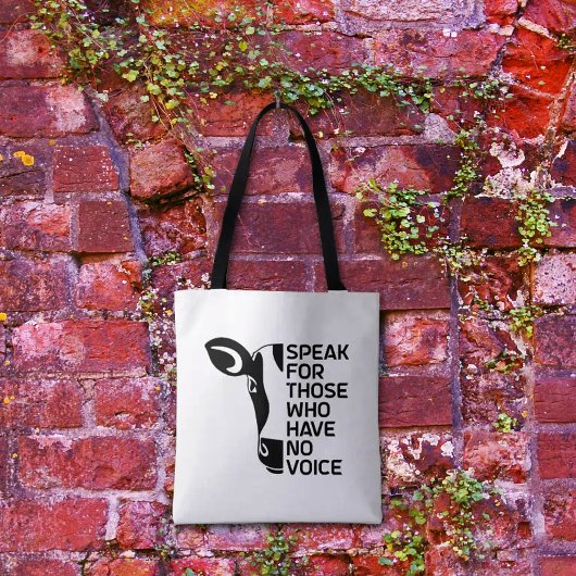Tote Bag Activisme végétarien noir et blanc