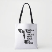 Tote Bag Activisme végétarien noir et blanc (Devant)